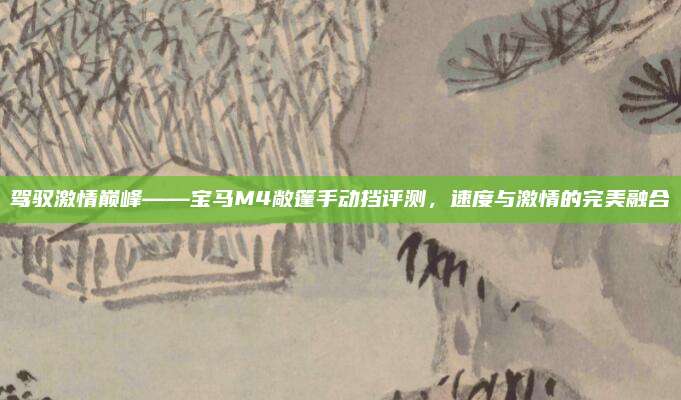 驾驭激情巅峰——宝马M4敞篷手动挡评测,速度与激情的完美融合