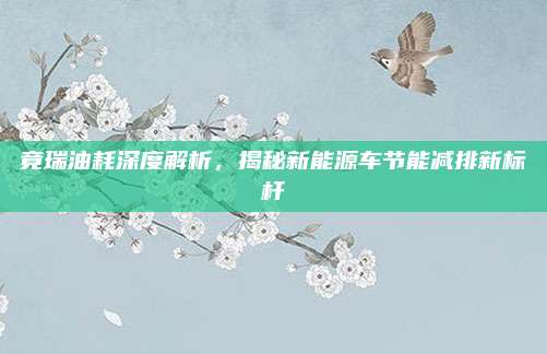 竟瑞油耗深度解析,揭秘新能源车节能减排新标杆
