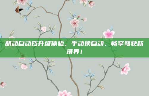朗动自动挡升级体验,手动换自动,畅享驾驶新境界!