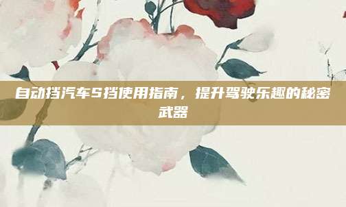 自动挡汽车S挡使用指南，提升驾驶乐趣的秘密武器