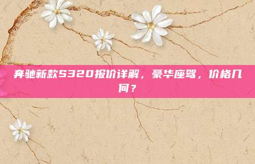 奔驰新款S320报价详解,豪华座驾,价格几何?