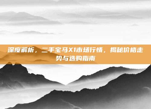 深度解析，二手宝马X1市场行情，揭秘价格走势与选购指南