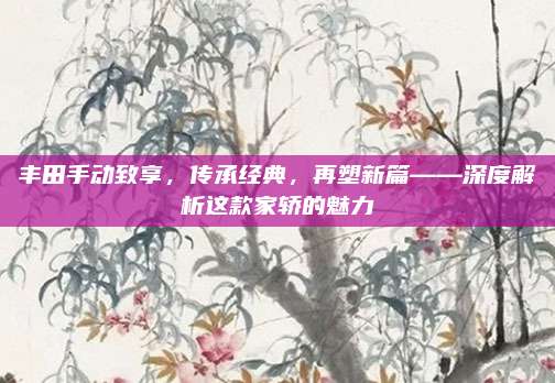 丰田手动致享,传承经典,再塑新篇——深度解析这款家轿的魅力