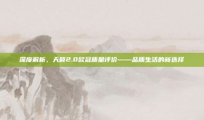 深度解析,天籁2.0欧冠质量评价——品质生活的新选择