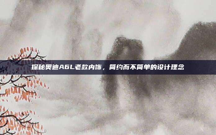 探秘奥迪A6L老款内饰,简约而不简单的设计理念