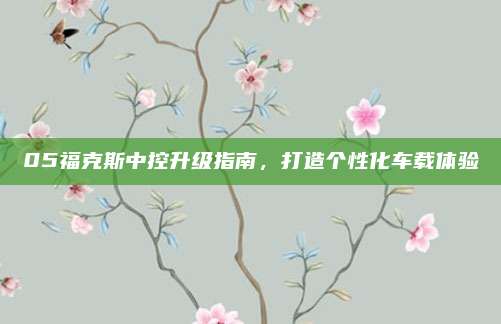 05福克斯中控升级指南,打造个性化车载体验