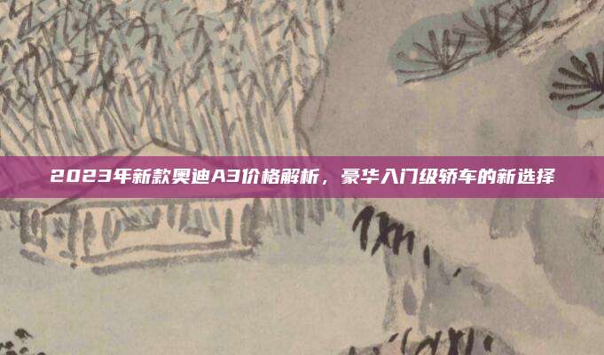 2023年新款奥迪A3价格解析,豪华入门级轿车的新选择