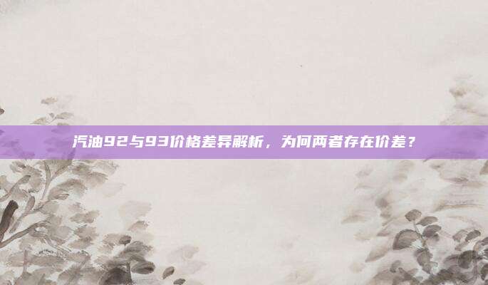 汽油92与93价格差异解析,为何两者存在价差?