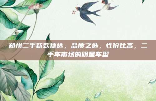 郑州二手新款捷达,品质之选,性价比高,二手车市场的明星车型