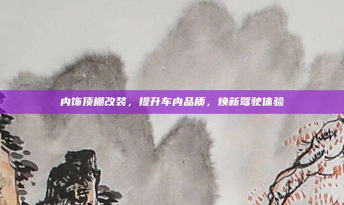 内饰顶棚改装,提升车内品质,焕新驾驶体验