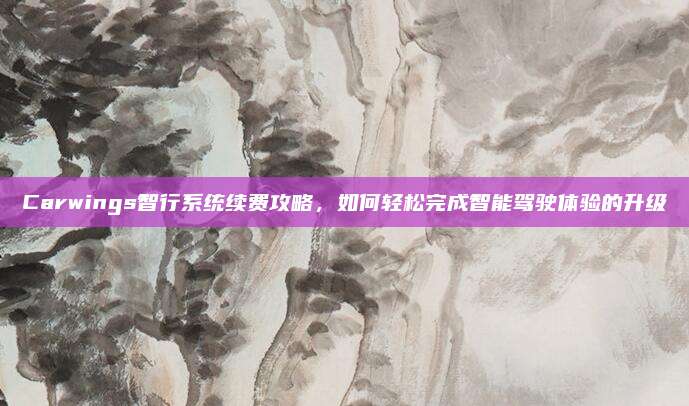 Carwings智行系统续费攻略,如何轻松完成智能驾驶体验的升级