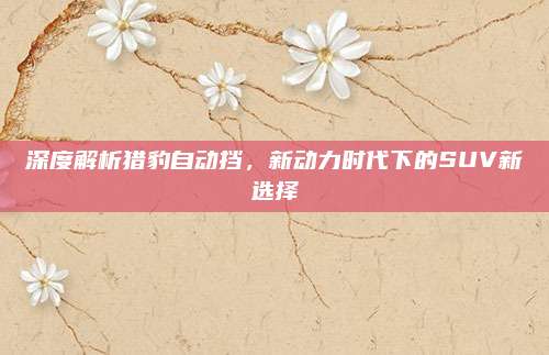 深度解析猎豹自动挡,新动力时代下的SUV新选择
