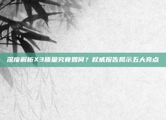 深度解析X3质量究竟如何?权威报告揭示五大亮点