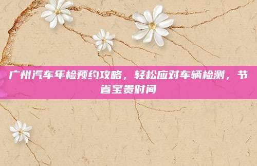 广州汽车年检预约攻略,轻松应对车辆检测,节省宝贵时间