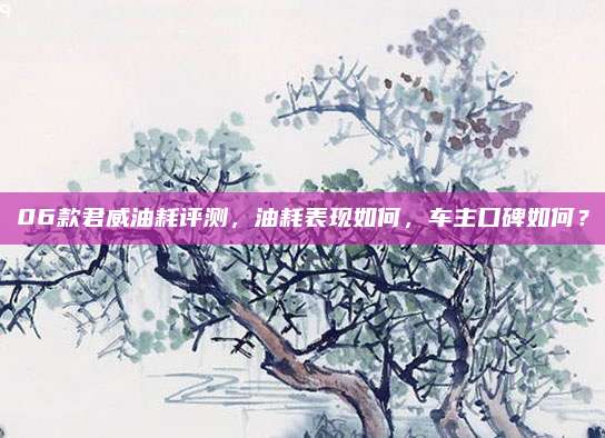 06款君威油耗评测,油耗表现如何,车主口碑如何?
