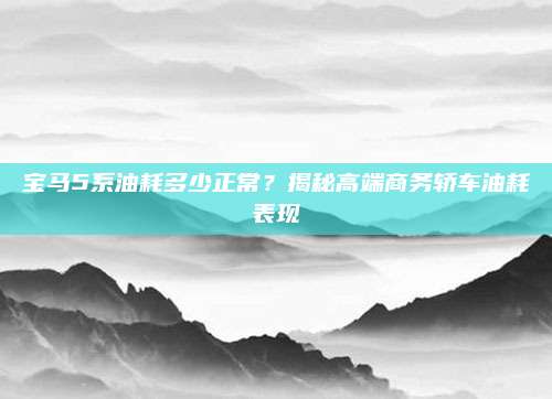 宝马5系油耗多少正常？揭秘高端商务轿车油耗表现