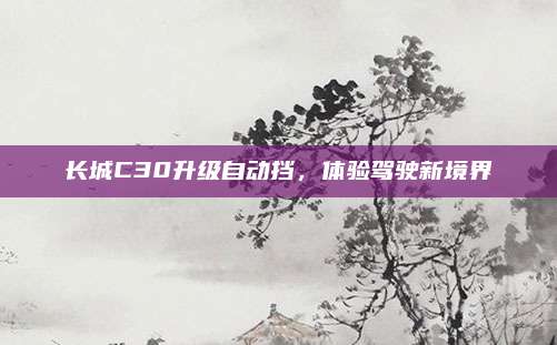 长城C30升级自动挡,体验驾驶新境界