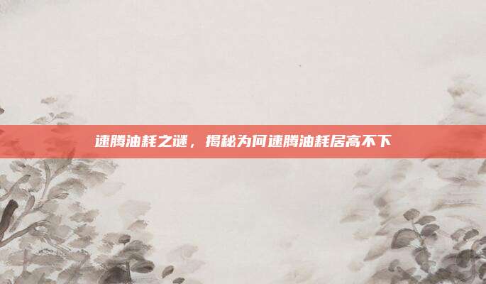 速腾油耗之谜,揭秘为何速腾油耗居高不下