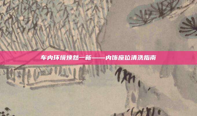 车内环境焕然一新——内饰座位清洗指南