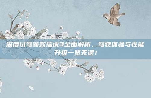深度试驾新款瑞虎3全面解析,驾驶体验与性能升级一览无遗!