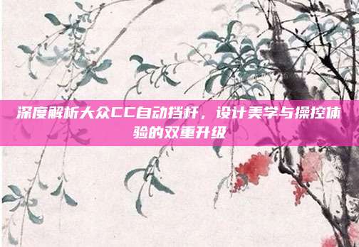 深度解析大众CC自动挡杆,设计美学与操控体验的双重升级