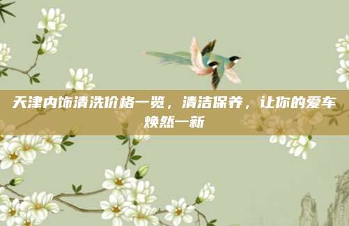 天津内饰清洗价格一览,清洁保养,让你的爱车焕然一新