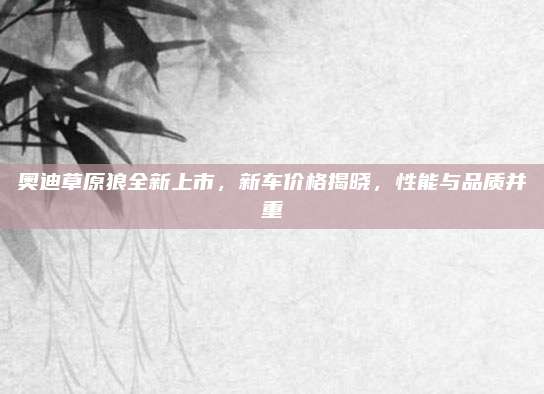 奥迪草原狼全新上市,新车价格揭晓,性能与品质并重