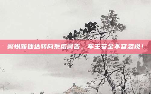 警惕新捷达转向系统警告,车主安全不容忽视!