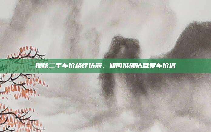 揭秘二手车价格评估器,如何准确估算爱车价值