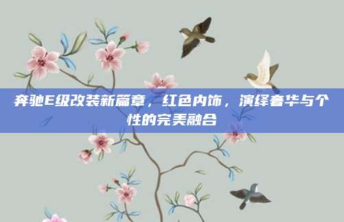 奔驰E级改装新篇章,红色内饰,演绎奢华与个性的完美融合
