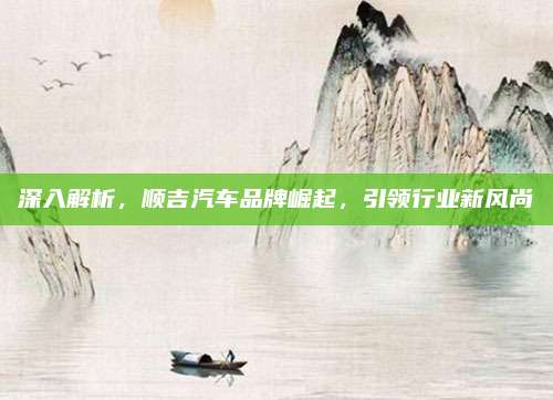 深入解析,顺吉汽车品牌崛起,引领行业新风尚
