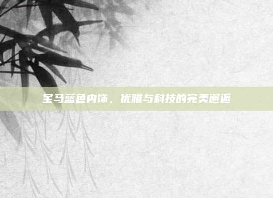 宝马蓝色内饰,优雅与科技的完美邂逅