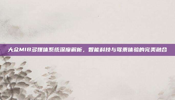 大众MIB多媒体系统深度解析,智能科技与驾乘体验的完美融合