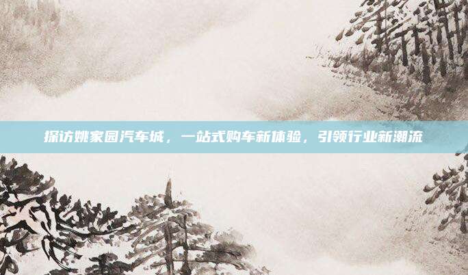 探访姚家园汽车城,一站式购车新体验,引领行业新潮流