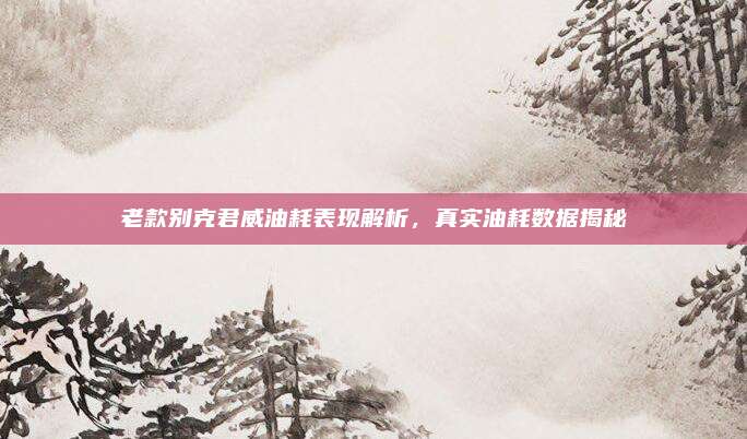 老款别克君威油耗表现解析,真实油耗数据揭秘