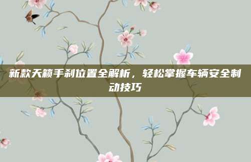 新款天籁手刹位置全解析,轻松掌握车辆安全制动技巧