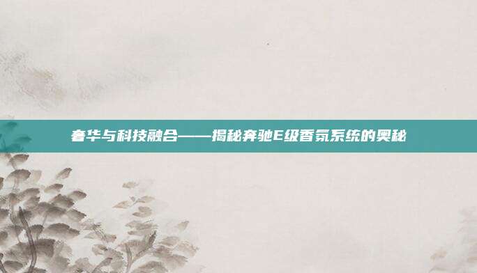 奢华与科技融合——揭秘奔驰E级香氛系统的奥秘