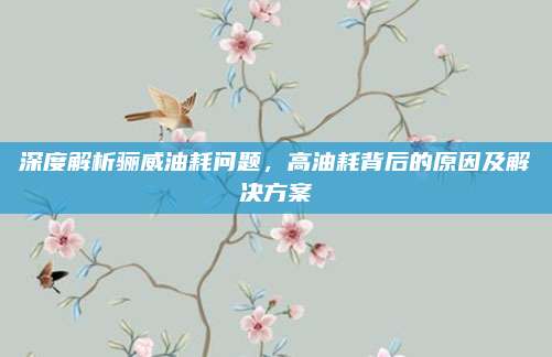 深度解析骊威油耗问题,高油耗背后的原因及解决方案