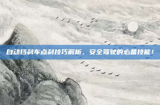自动挡刹车点刹技巧解析,安全驾驶的必备技能!