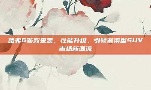 哈弗6新款来袭,性能升级,引领紧凑型SUV市场新潮流