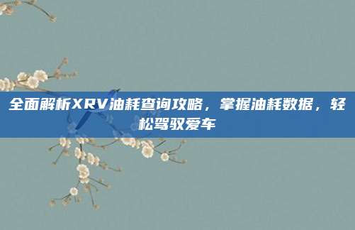 全面解析XRV油耗查询攻略,掌握油耗数据,轻松驾驭爱车