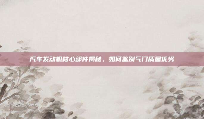 汽车发动机核心部件揭秘,如何鉴别气门质量优劣